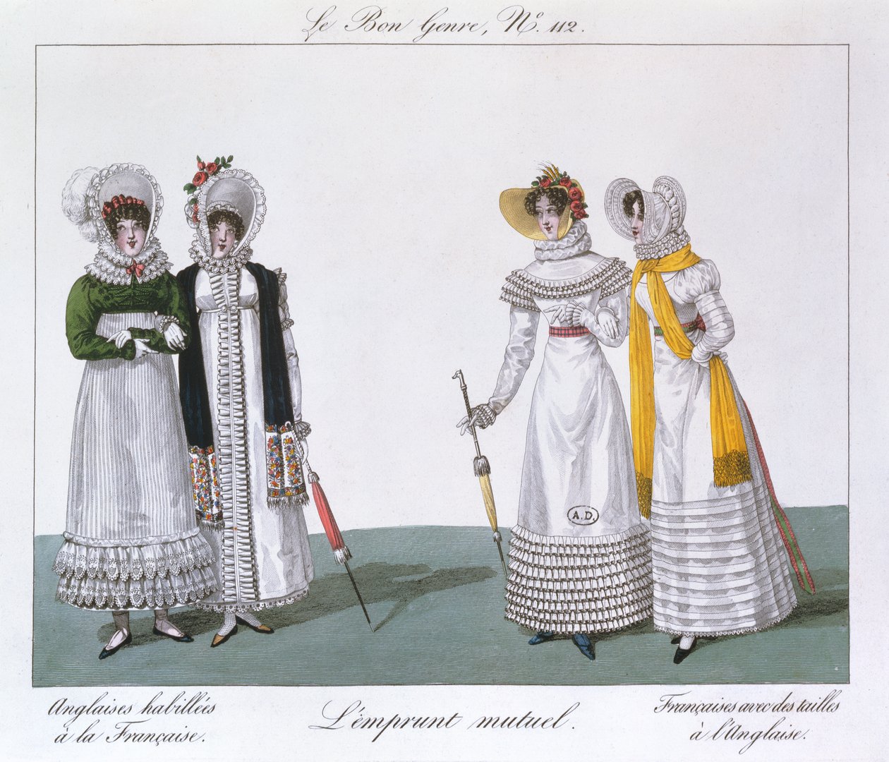 相互借用、シリーズLe Bonジャンルのプレート、1810年頃 作： フランス語学校