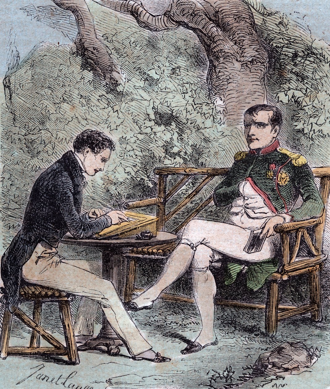 Napoleon a Sainte-Helene - ナポレオンがEmmanuel Pons de Las Cases (1800-1854) の息子に回想録を口述する - Emmanuel de las Cases, Napoleon, Memorial de Sainte-Heleneより。 作： フランス語学校