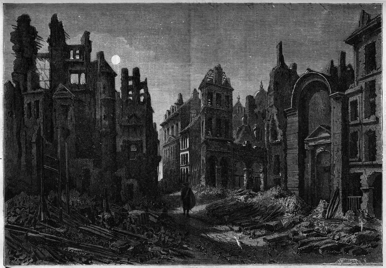パリのラテン・クォーターの廃墟の夜景 作： フランス語学校