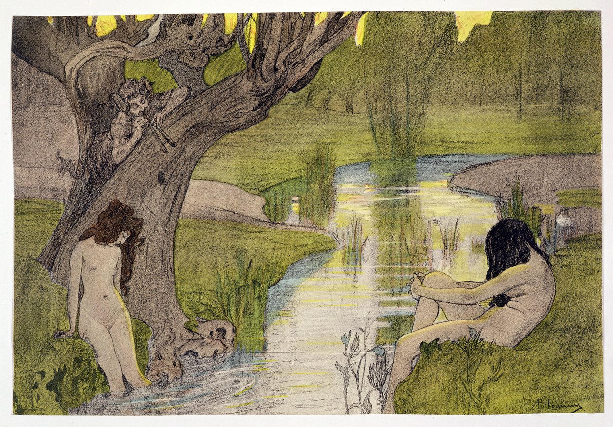 LEstampe ModerneのNymphs Bathingがパリ1897-99を出版 作： フランス語学校