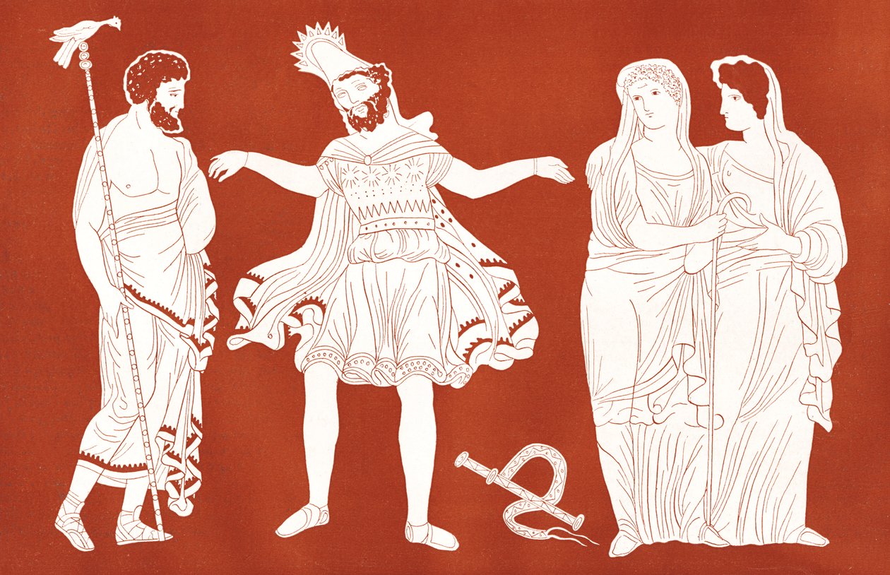 オイディプスとティレジアス、「Le Théâtre」より、1899年12月（版画） 作： フランス語学校