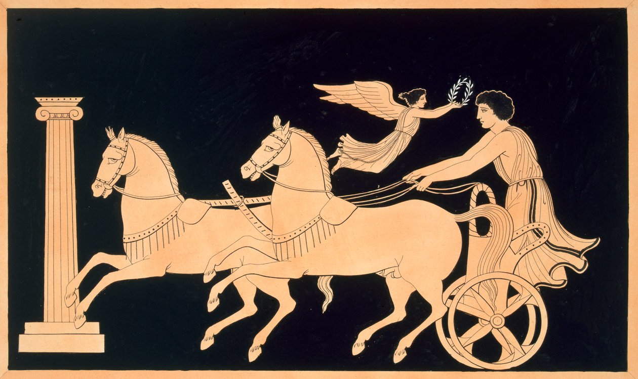 月桂樹の花輪で戴冠したオリンピアの馬車、1808-10公開 作： フランス語学校