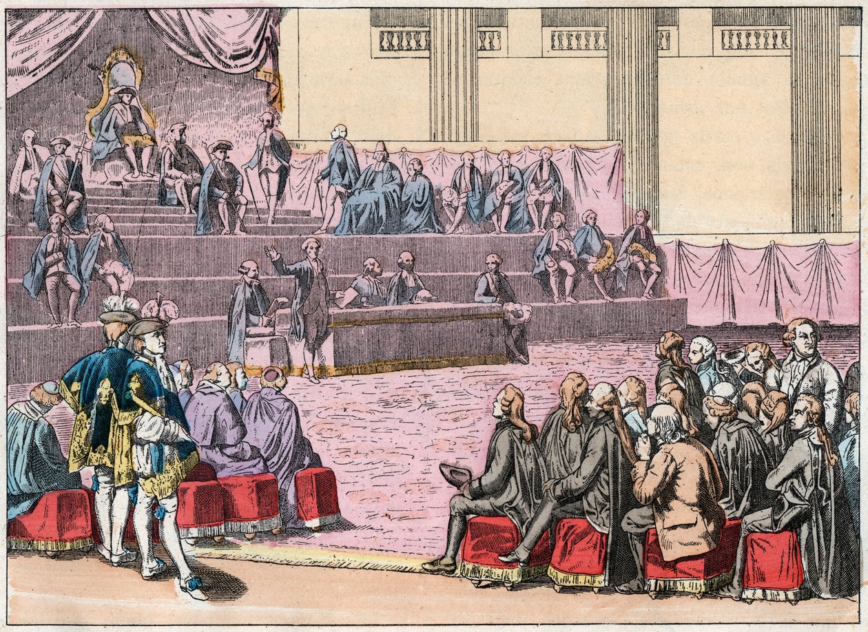 1789年5月5日にヴェルサイユで開催された三部会の開会式 - 1789年5月5日に開催された三部会の開会式 - 19世紀末に「Nos Gires Nationales」に掲載されたエングレーヴィング。 作： フランス語学校