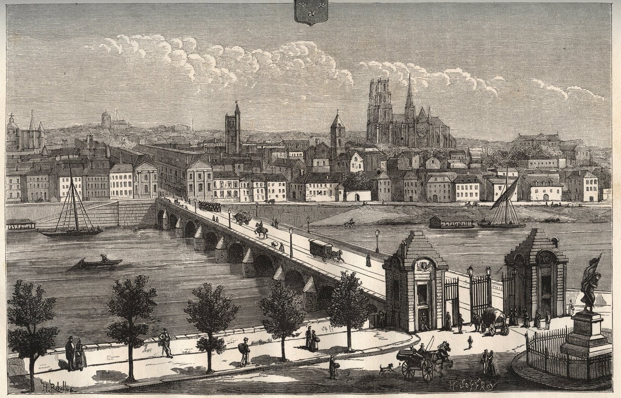 オルレアン-サントル・ヴァル・ド・ロワール-V.A.マルト・ブラウンの「La France illustree: Geography, history, statistical administration」に掲載された彫刻。1884 作： フランス語学校