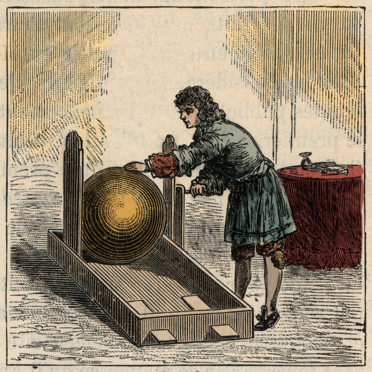 オットー・フォン・ゲリッケ（1602-1686）ドイツの物理学者、初の静電発電機を操作 - 静電機械オットー・フォン・ゲリッケ（Otto de Guericke 作： フランス語学校