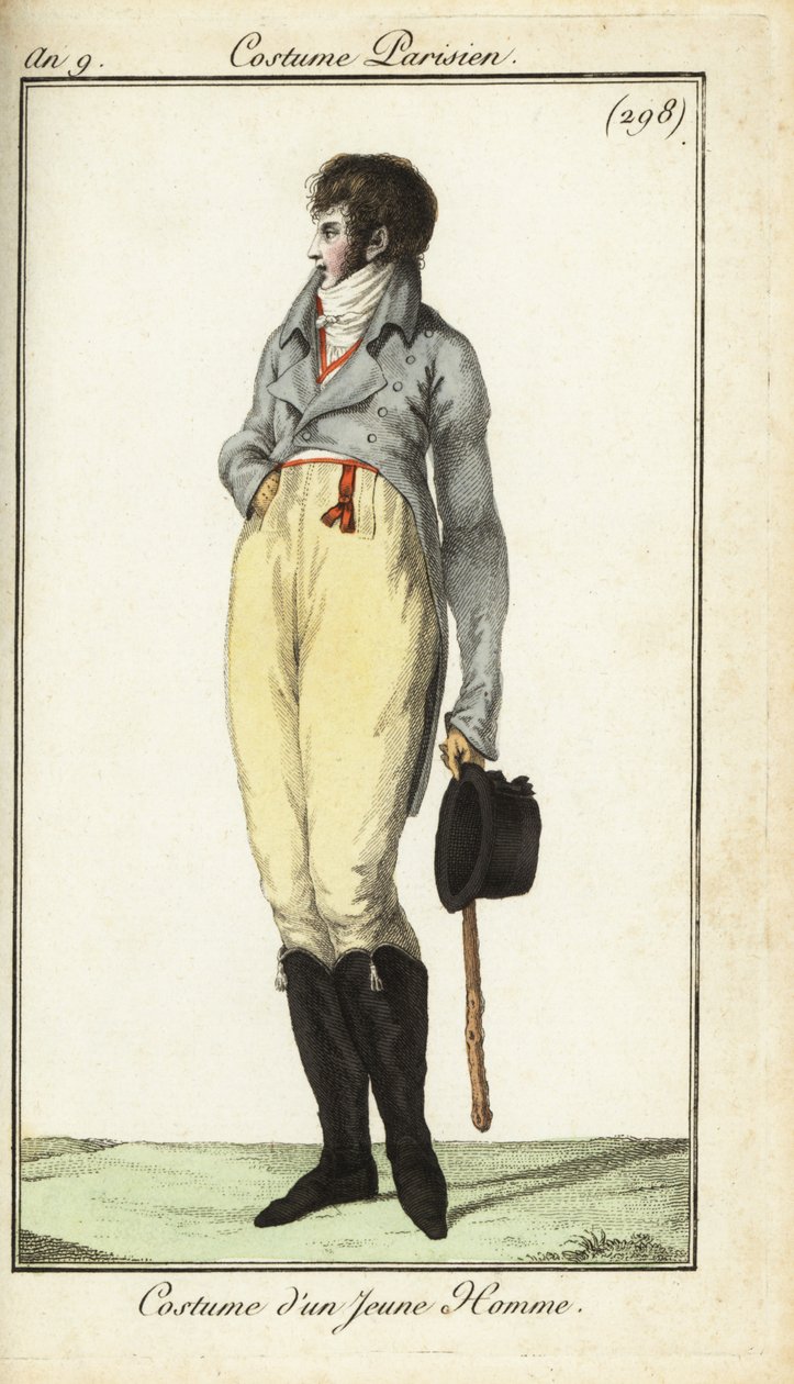 1801年5月、手彩色銅版画「若き日の装い、あるいはインクロイヤブル 作： フランス語学校