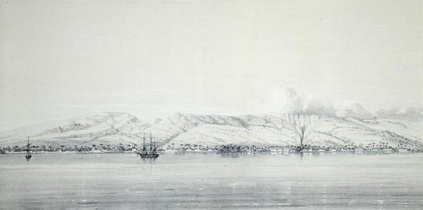 パペティ湾パノラマ（「ヴィーナス号世界一周の旅」より 作： フランス語学校