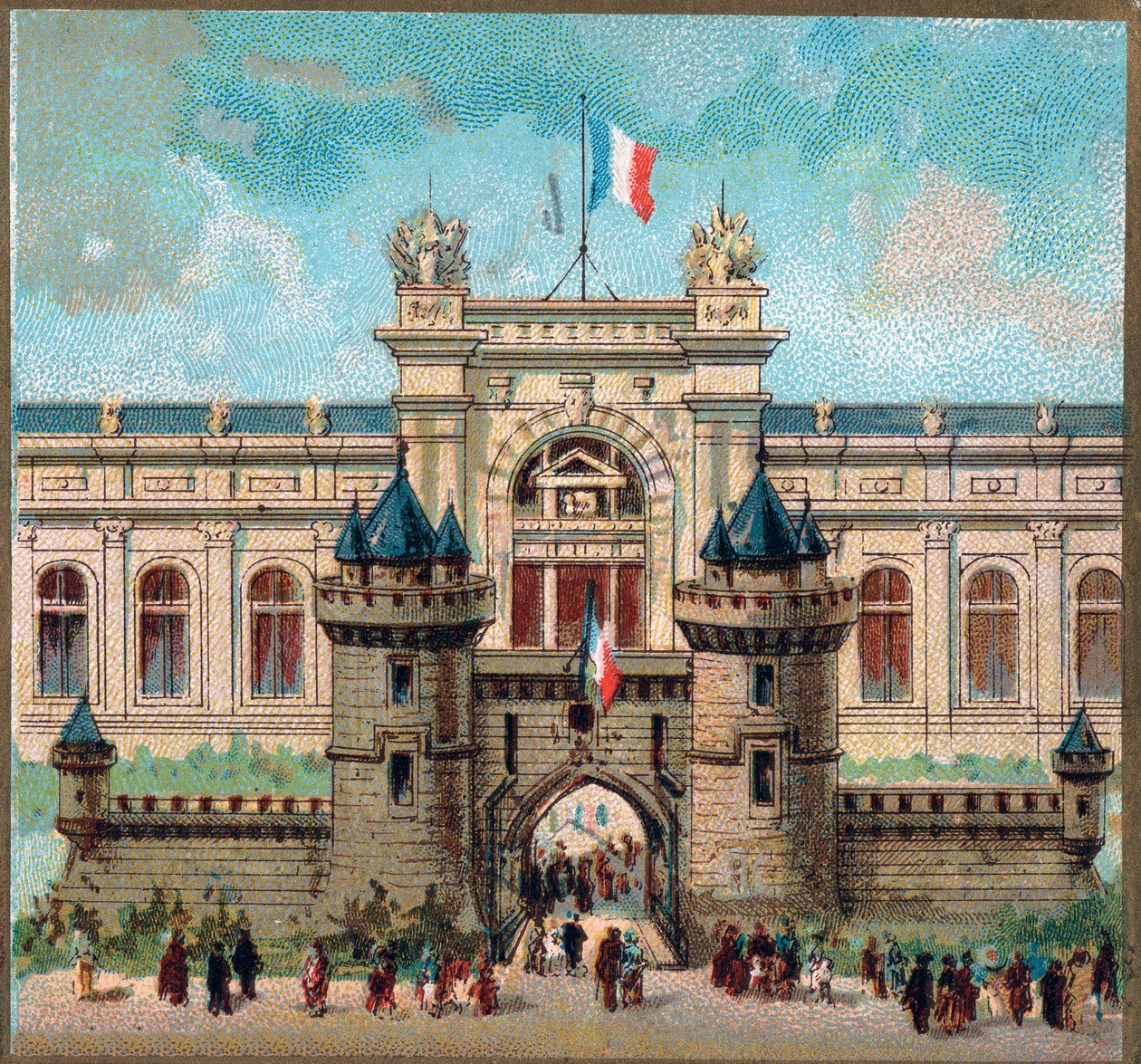 パリ。 1889年の万国博覧会：戦争宮殿の大臣。 作： フランス語学校