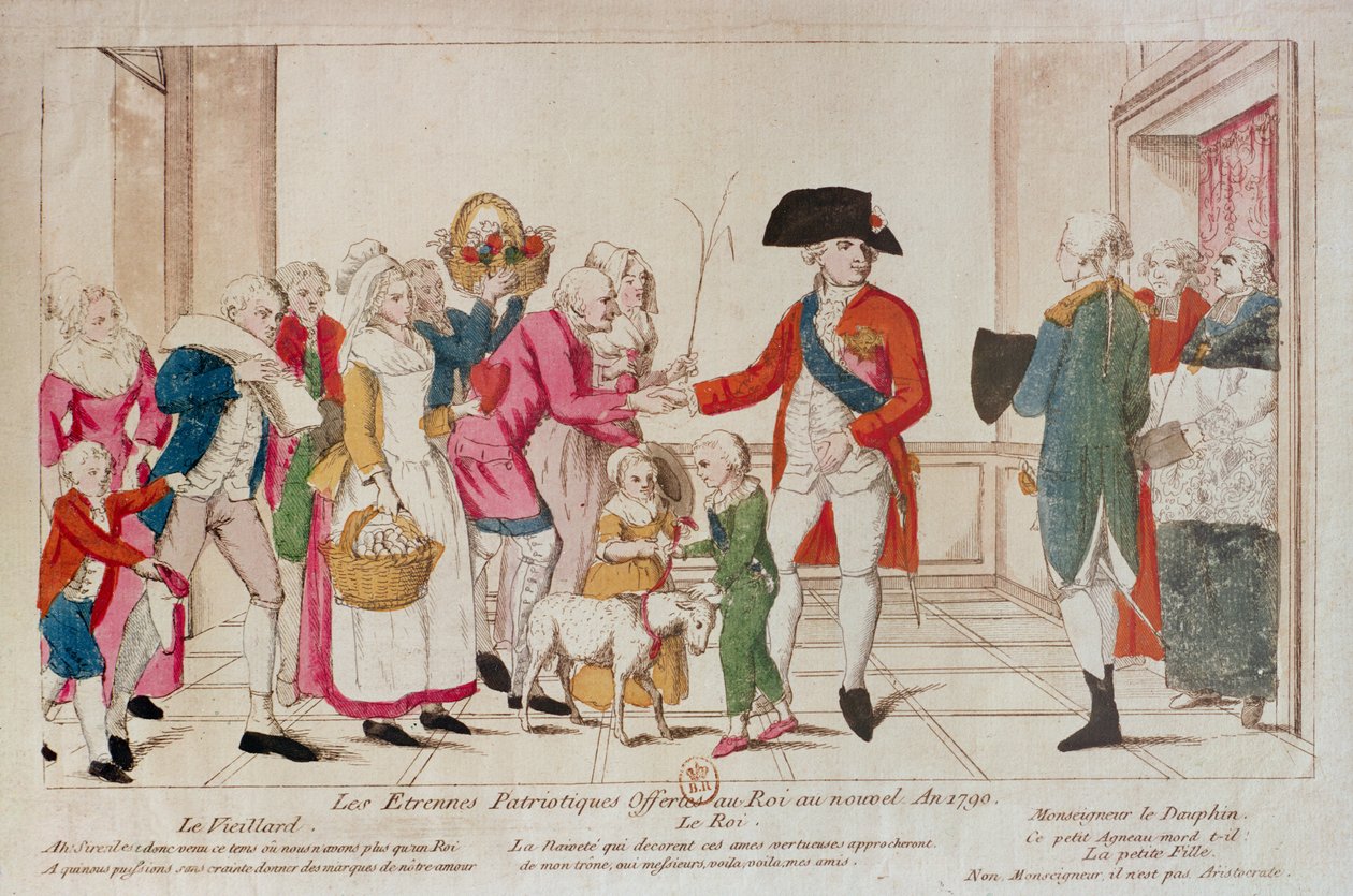 1790年に国王に提供された愛国的な新年の贈り物 作： フランス語学校