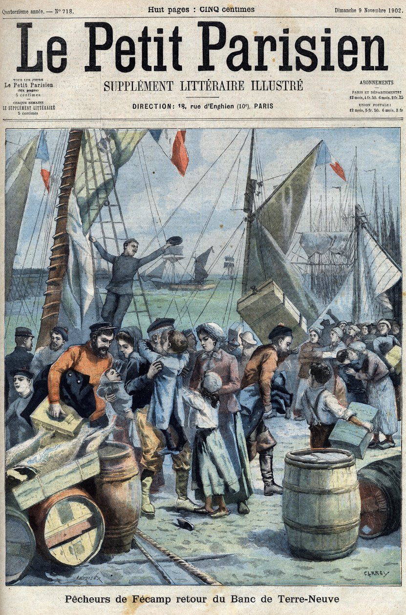 Pecheurs de Fecamp: Banc de terre Neuve (Newfoundland)の帰還、" Le petit Parisien "にて。 作： フランス語学校