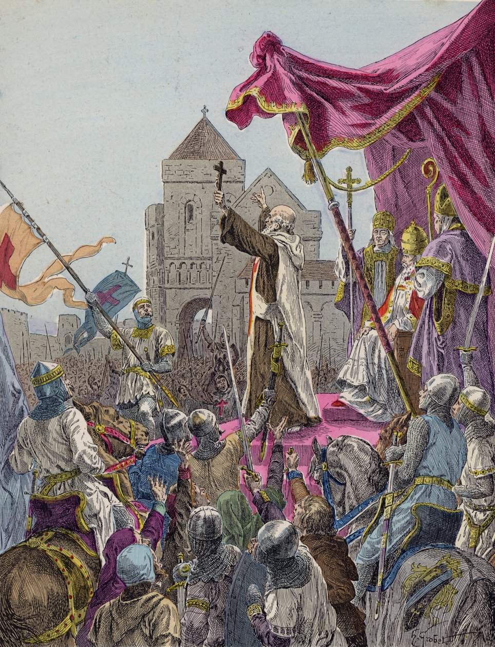 第一回十字軍を説く隠者ペテロ 作： フランス語学校