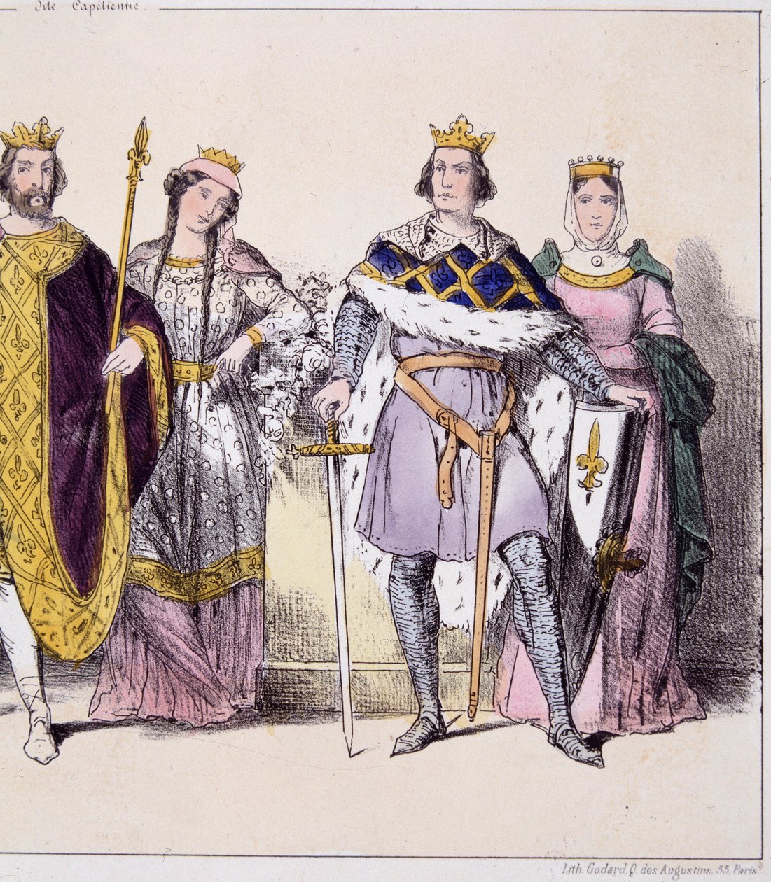 フィリップ・オーギュストとイザベル・ド・ハイノー - 「La monarchy francaise en estampes」にて 作： フランス語学校