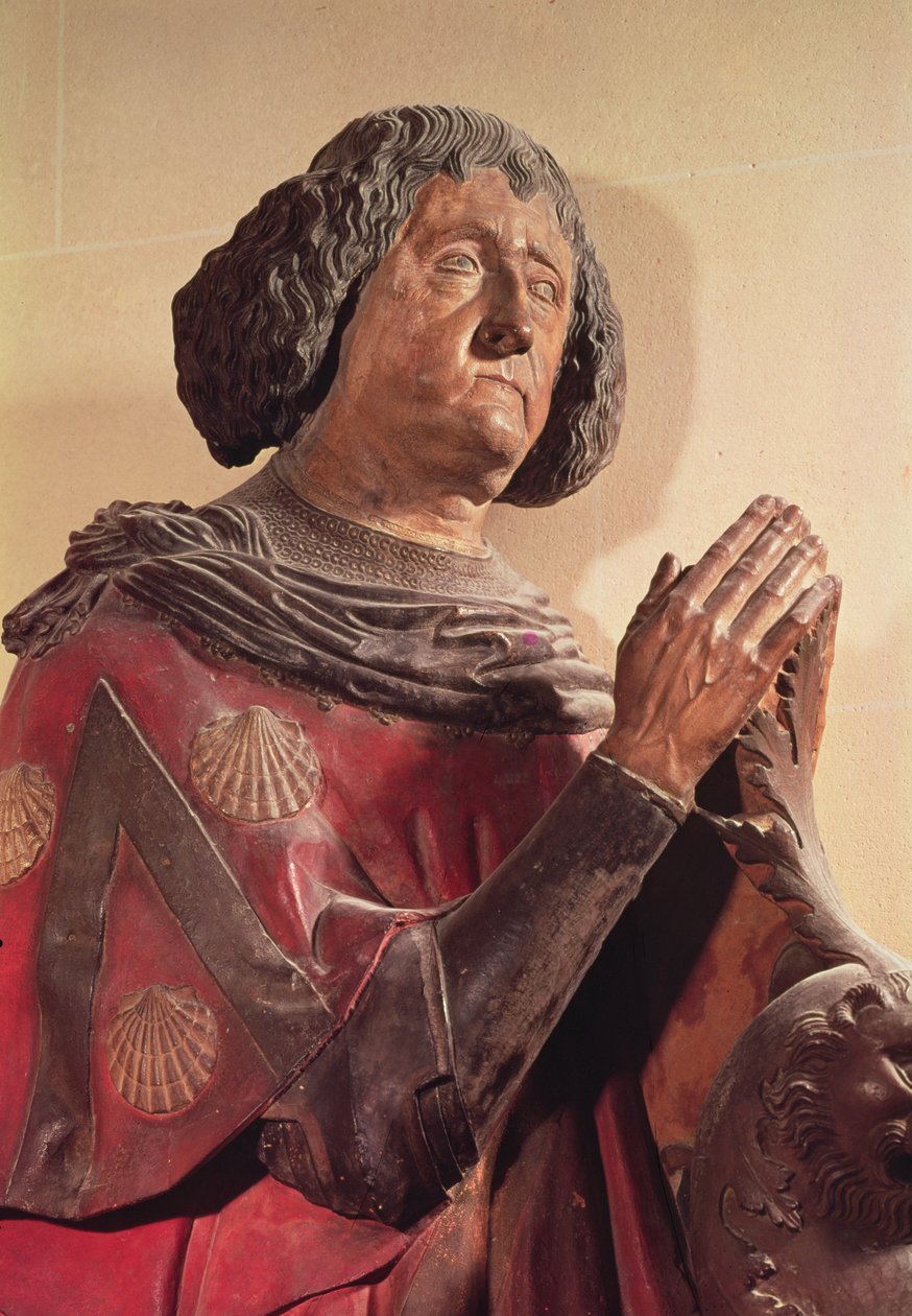 彼の墓からのフィリップ・デ・コミネス（1447-1511）（多色石） 作： フランス語学校