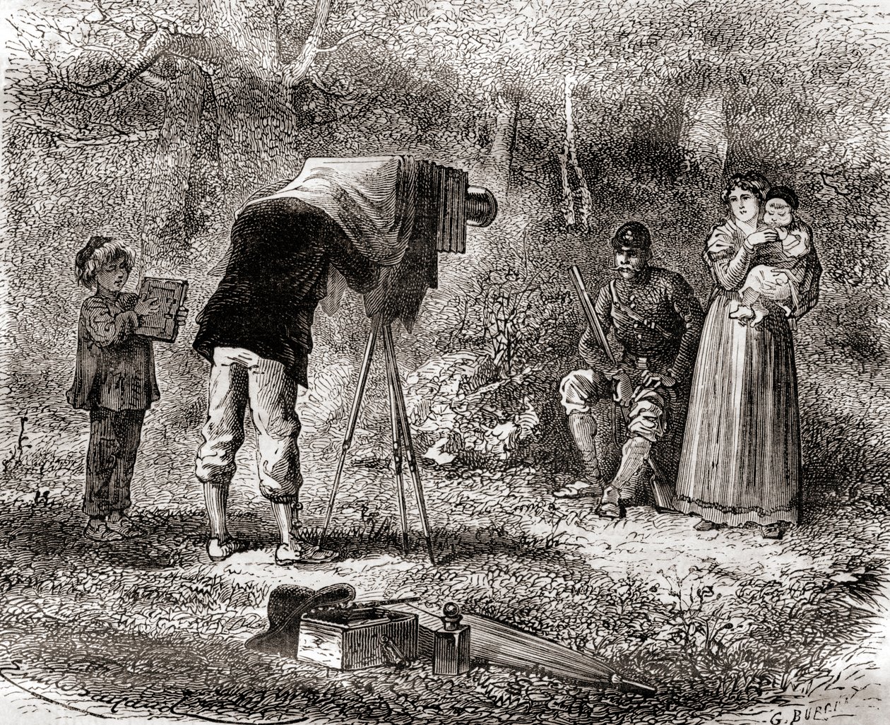 19世紀の写真（1870年頃に出版された『科学の傑作』より）（エングレーヴィング 作： フランス語学校