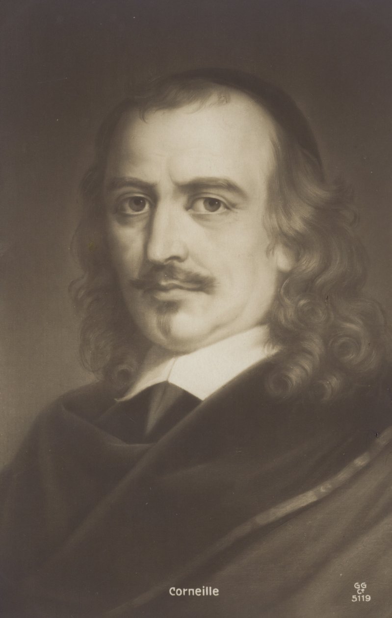 ピエール・コルネイユ（1606-1684）フランスの劇作家（リトグラフ） 作： フランス語学校