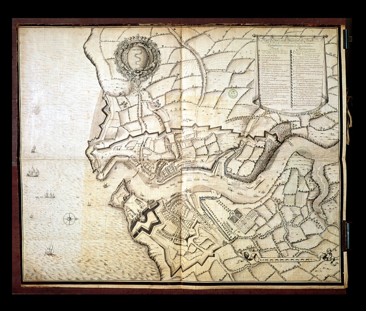 ポートとブレストアーセナルの計画、1676年（紙にペンとインク、トイレ） 作： フランス語学校
