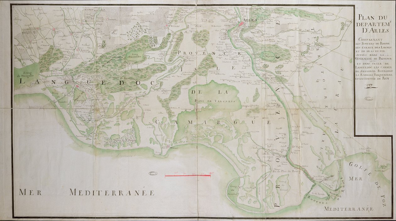 アルルの部門の計画、1789 作： フランス語学校