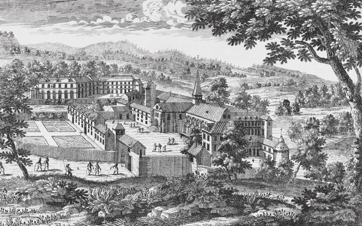 Port-Royal-des-Champs 修道院、エングレービング、フランス 作： フランス語学校