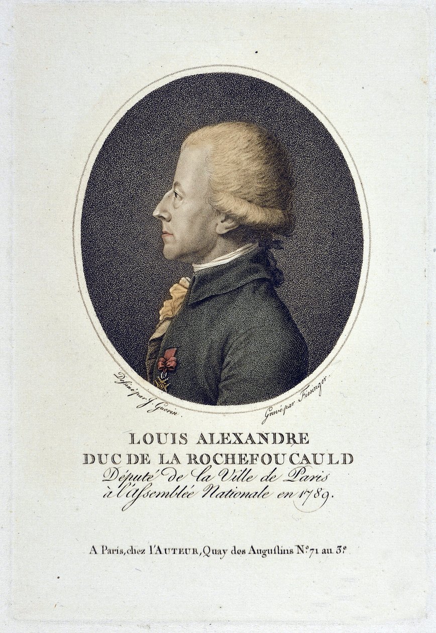 エンヴィル公爵ルイ・アレキサンドル・ド・ラ・ロシュフーコーの肖像（ダンヴィル）（1743-1792 作： フランス語学校