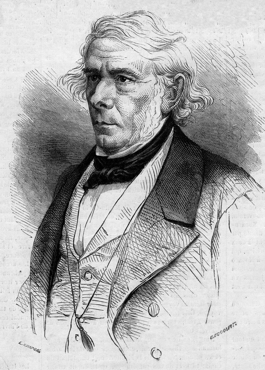 フランスの哲学者・政治家であり、フランス・アカデミー会員であったVictor Cousin（1792-1867）の肖像。1867年1月26日付の「Le Monde Illustre」511号に掲載された図版。 作： フランス語学校