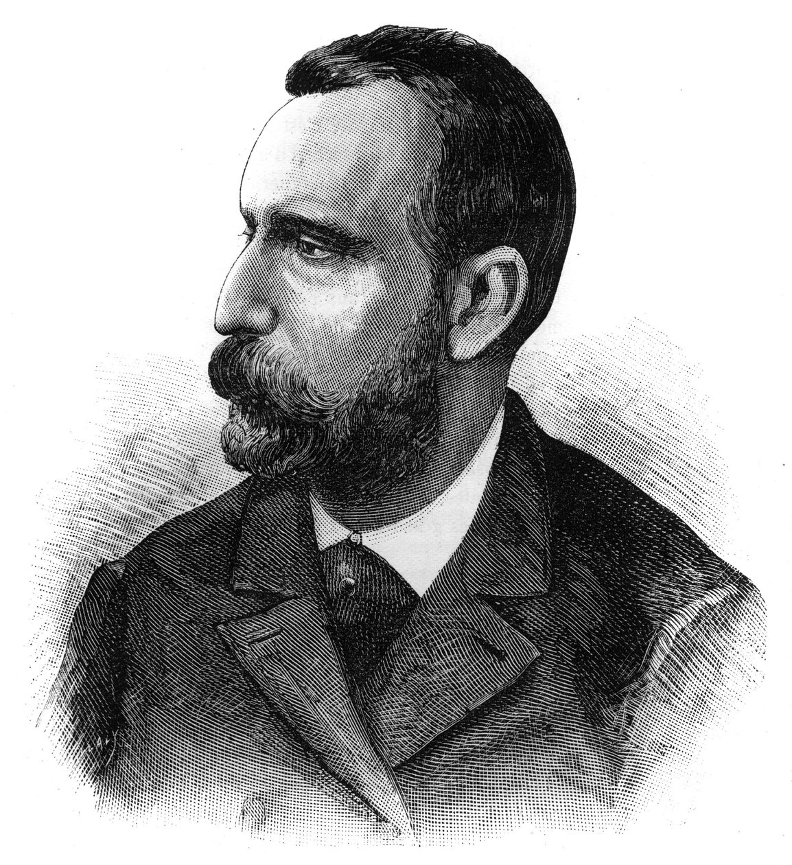 スペインの細菌学者で、コレラのワクチンを発見したハイメ・フェラン・イ・クルア博士（1852-1919）の肖像。Le Monde Illustre "に掲載された版画。 作： フランス語学校