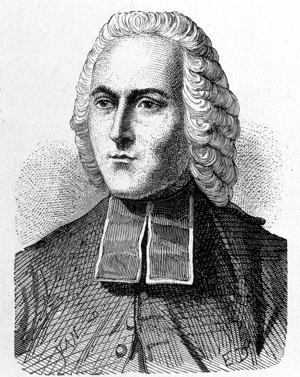 フランスの物理学者Abbe Jean Antoine (Jean-Antoine) Nollet (1700 - 1770)の肖像 - 1896年の "Album de la Science; illustrious scientists; Grandes discoveries "に掲載。 作： フランス語学校