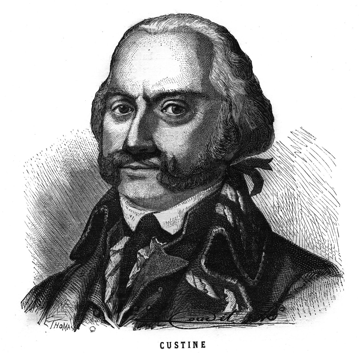 フランスの将軍、アダム・フィリップ・ド・キュスティーヌ（1740-1793）の肖像。"Les Illustrations De L