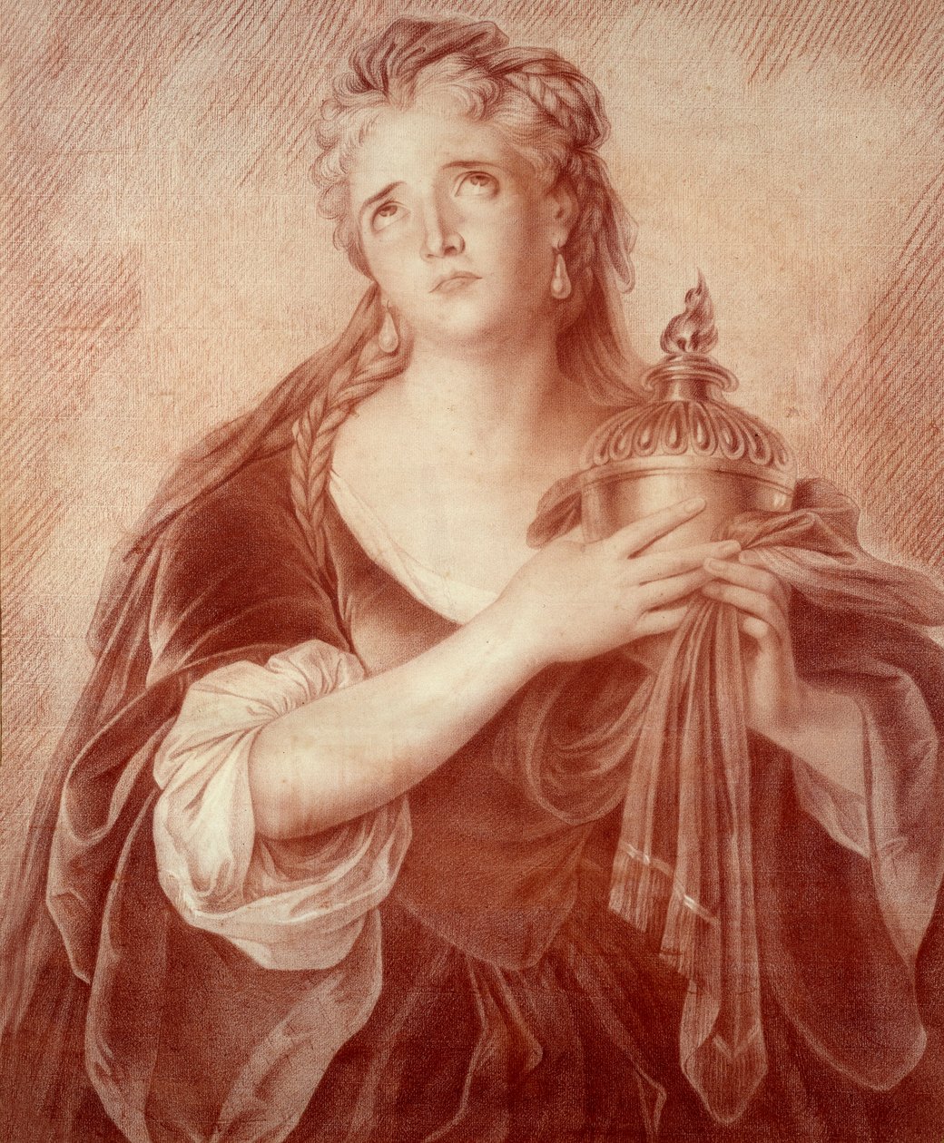 フランスの劇画家、アドリアン・ルクヴルール（1692-1730）の肖像。フィリップ・ドゥ・サン・アルバン作画 作： フランス語学校
