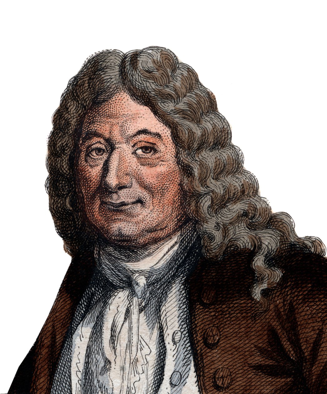 フランスの小説家であり脚本家でもあるアランルネレサージュ（Le Sage）（1668-1747）の肖像。 作： フランス語学校