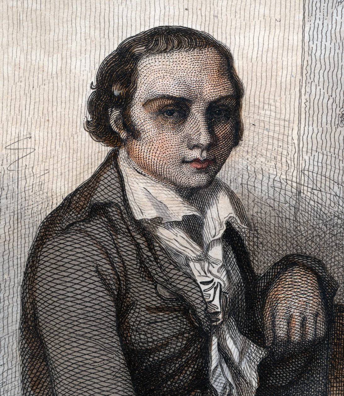 フランスの詩人、アンドレマリーシェニエ（1762-1794）の肖像。 作： フランス語学校