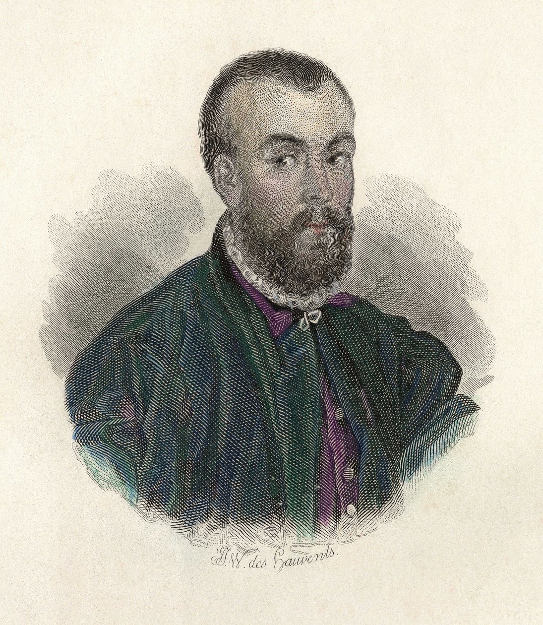 スペインやイタリアで活躍したフランドル地方の医師、アンドレ・ヴェセール（1514-1564）の肖像。 作： フランス語学校