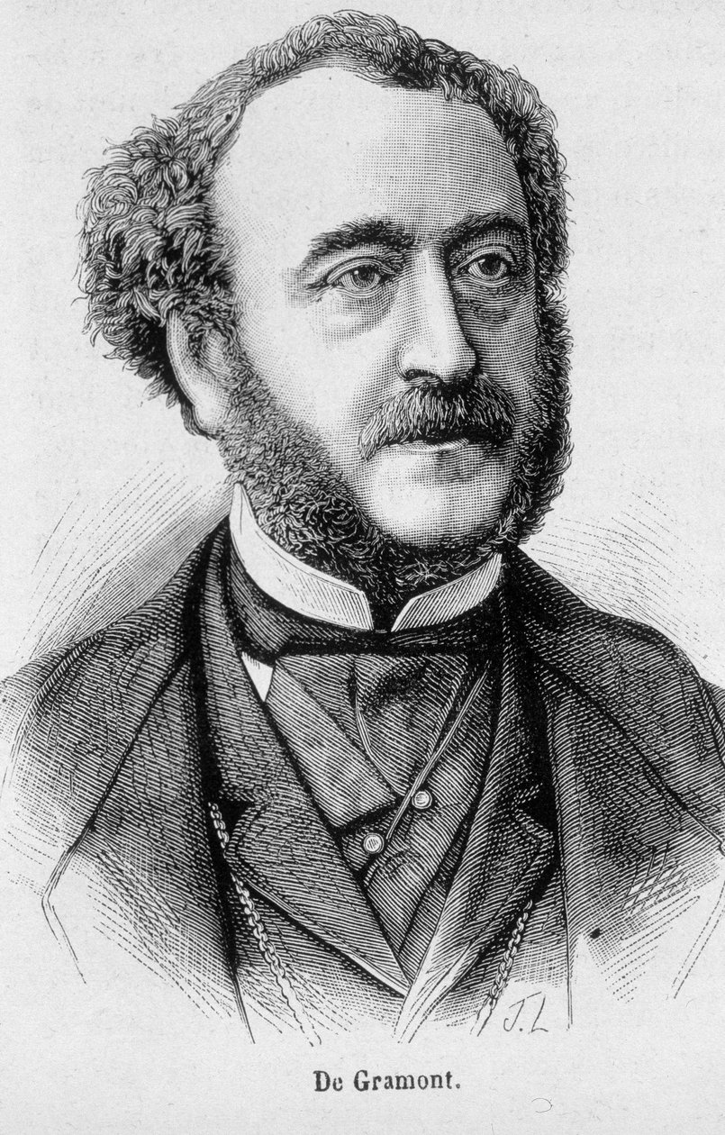 フランスの外交官・政治家であるグラモン公爵アントワーヌ・アジェノールの肖像（1819年～1880年） - アンリ・マルタンの「L