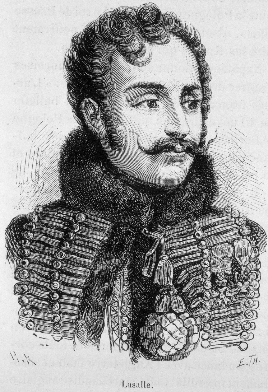 ワグラムの戦いで戦死したラサール伯爵アントワーヌ・シャルル・ルイ（1777～1809年）の肖像 - アンリ・マルタンの「L