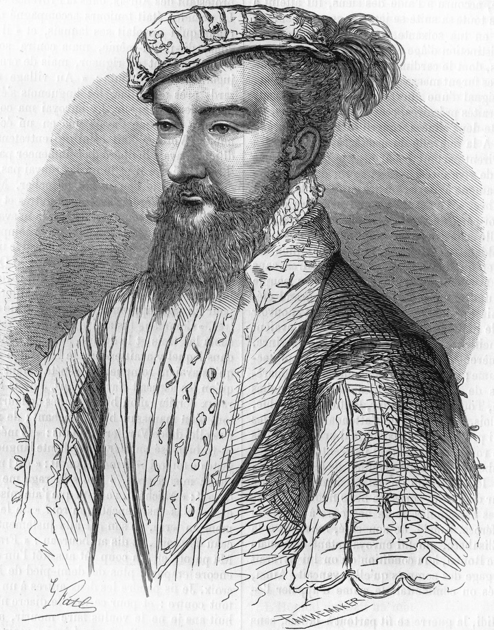 ナバラ王でヘンリー4世の父であるアントワーヌ・ド・ブルボン（1518-1562）の肖像。Histoire Populaire de la France」（1885年頃）に掲載。エングレーヴィング。 作： フランス語学校