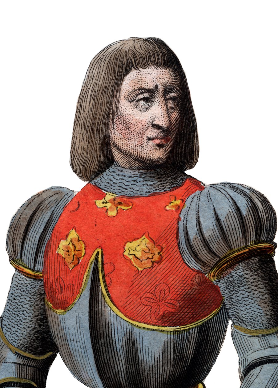 アーサー3世ブルターニュ公爵（1393-1458）の肖像、フランス巡査。 作： フランス語学校