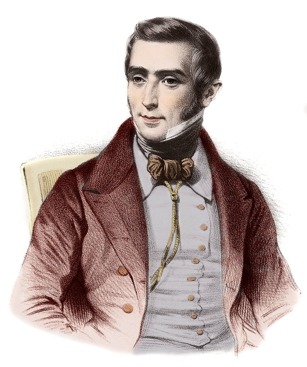 フランスの小説家Augustin Eugene Scribe (1791-1861)の肖像 - フランスの道徳喜劇作家Eugene Scribe (1791-1861)の肖像 作： フランス語学校