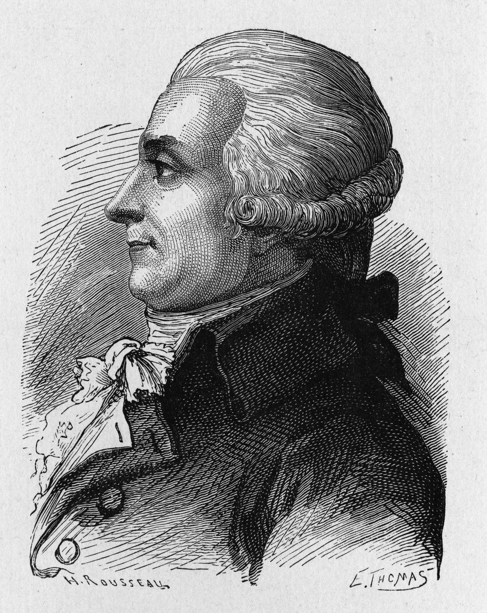 フランスの政治家、化学者、革命家であるルイ・ベルナール・ギュイトン・モルボー男爵（Louis Bernard Guyton de Morveau）（Guiton）（1737-1816）の肖像画-「科学のアルバム；輝かしい学者たち；Grandes disouvertes」1896年に掲載。 作： フランス語学校