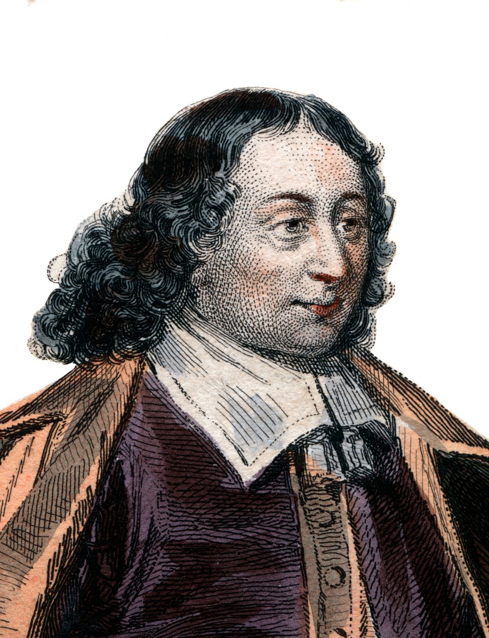フランスの数学者であり作家であるブレーズ・パスカル（1623-1662）の肖像。 作： フランス語学校