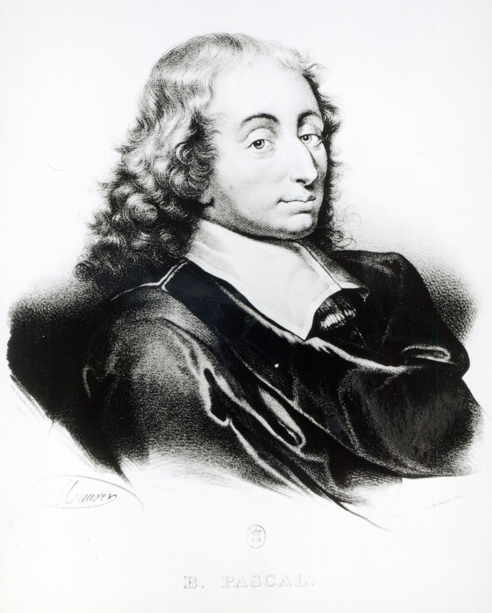 フランソワ・セラフィン・デルペック（1778-1825）によって彫刻されたブレーズパスカル（1623-62）の肖像 作： フランス語学校