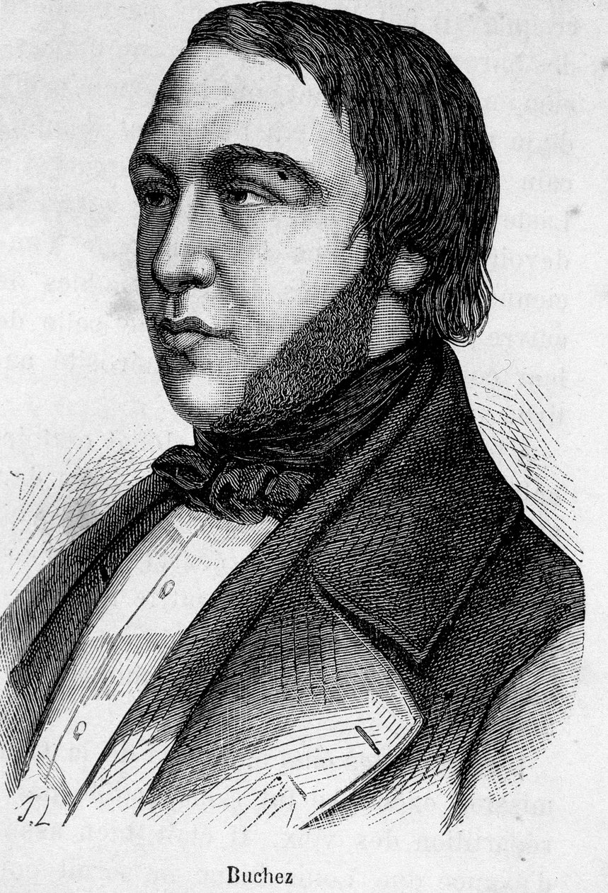 フランスの哲学者・政治家ブシェスの肖像（1796年～1865年 作： フランス語学校