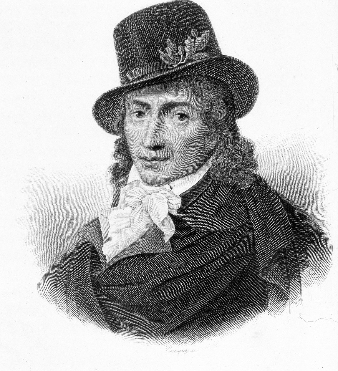 カミーユ・デムーラン（1760-1794）の肖像。- ティエールの「フランス革命」に掲載されている。19世紀 作： フランス語学校