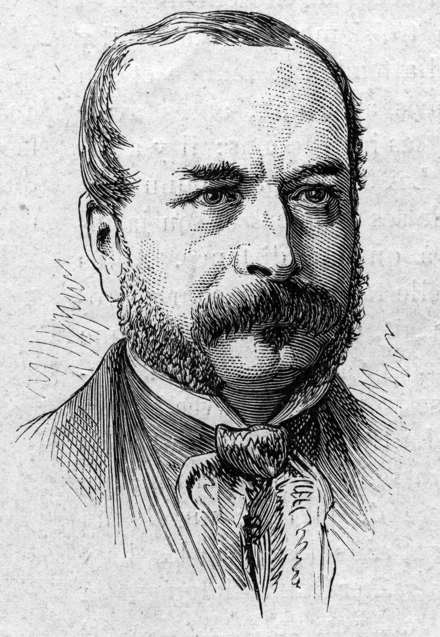 フランスの歴史家・学者であるカミーユ・ルッセ（1821-1892）の肖像。1874年3月14日付「Le Monde Illustré」883号に掲載された版画。 作： フランス語学校