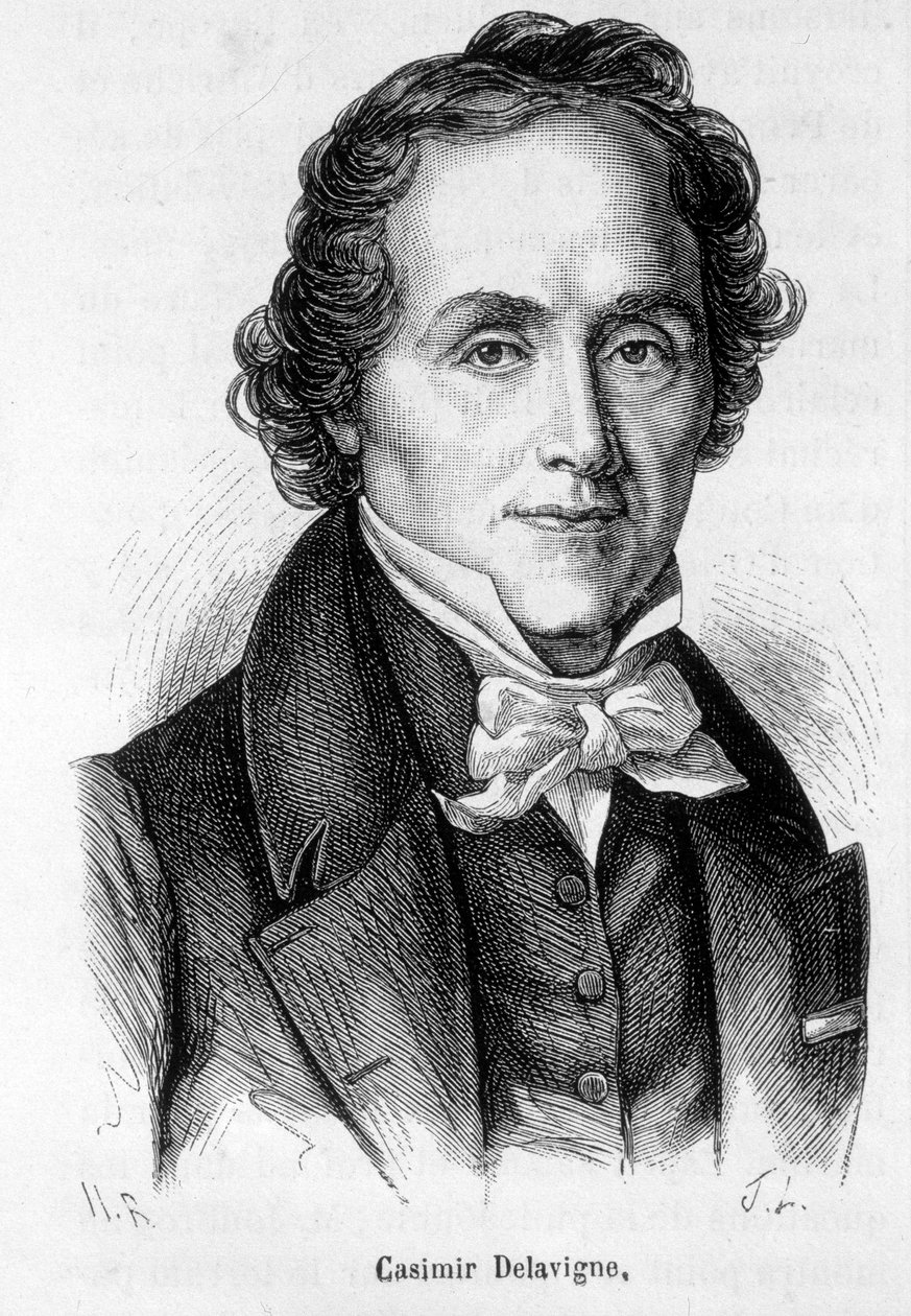 フランスの詩人・劇作家であるCasimir Delavigne（1793-1843）の肖像。 作： フランス語学校