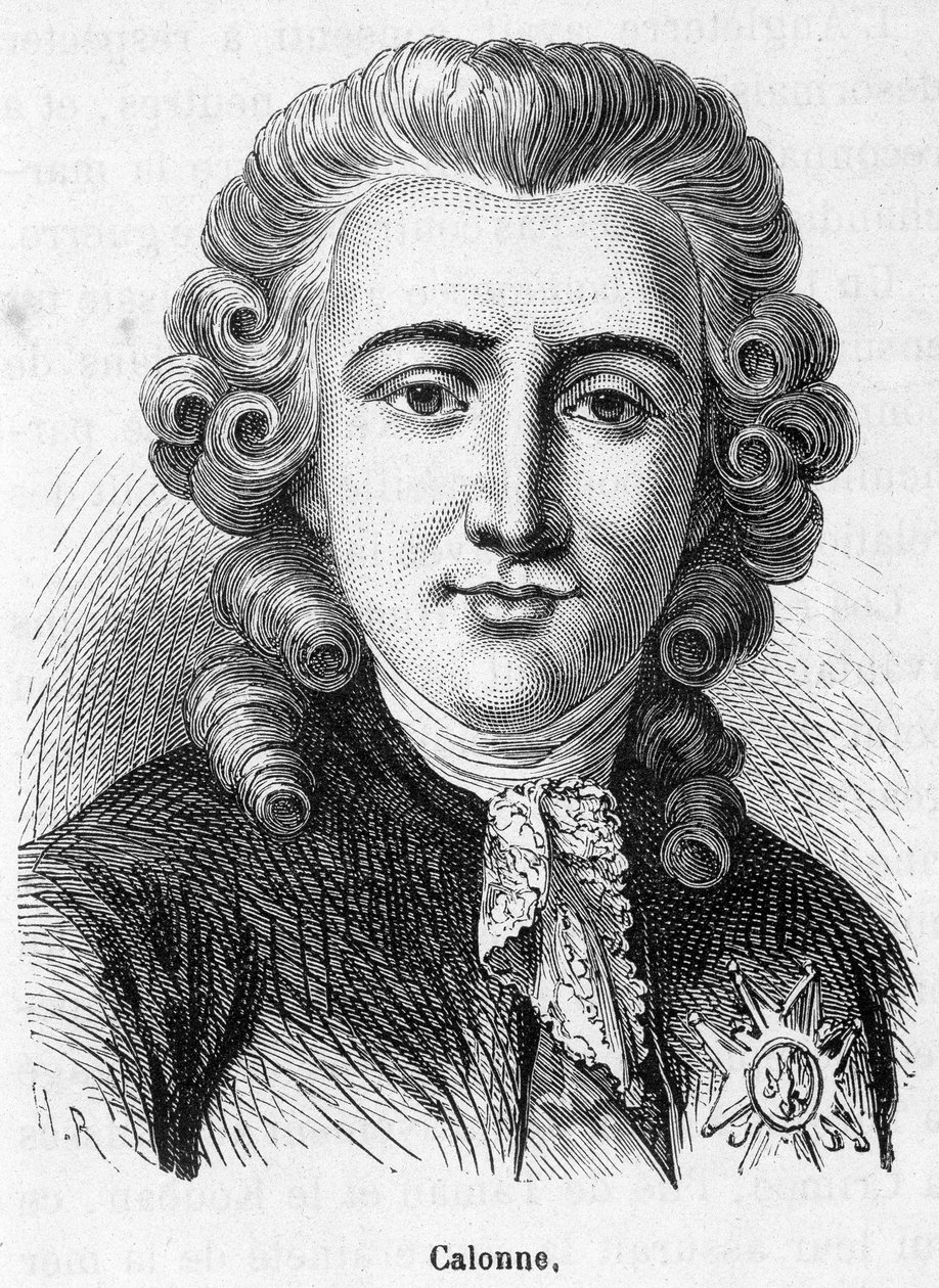 シャルル・アレクサンドル・ド・カロンヌ（1734-1802）の肖像 - アンリ・マルタン著『フランス史』所収 作： フランス語学校