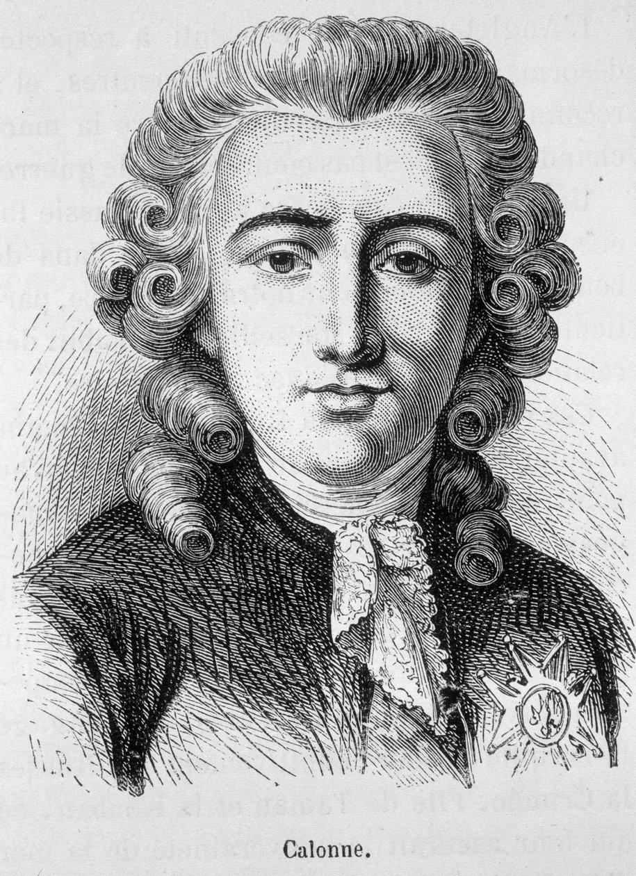 フランスの政治家Charles Alexandre de Calonne (1734 -1802)の肖像 - Henri Martinの「L