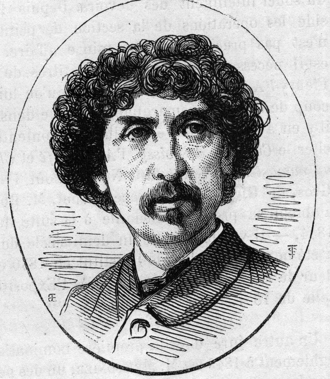 フランスの建築家、シャルル・ガルニエ（1825-1898）の肖像。1874年5月2日付「Le Monde Illustré」890号に掲載されたエングレーヴィング。 作： フランス語学校