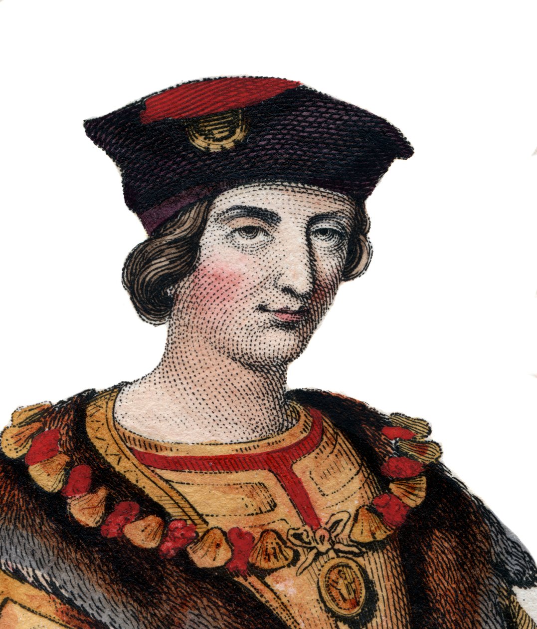 フランス国王シャルル8世（1470年〜1498年）の肖像。 作： フランス語学校