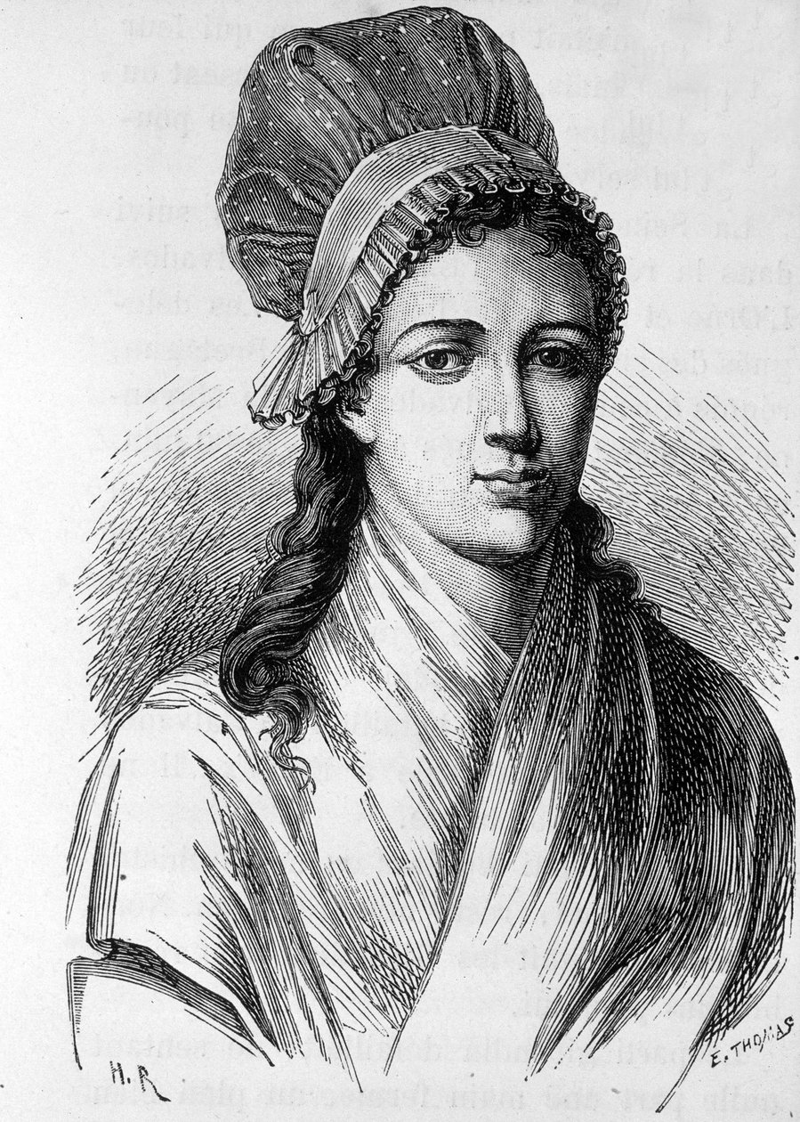 シャルロット・コルデー（1768～1793）の肖像 - アンリ・マルタンの「フランスの歴史」より 作： フランス語学校