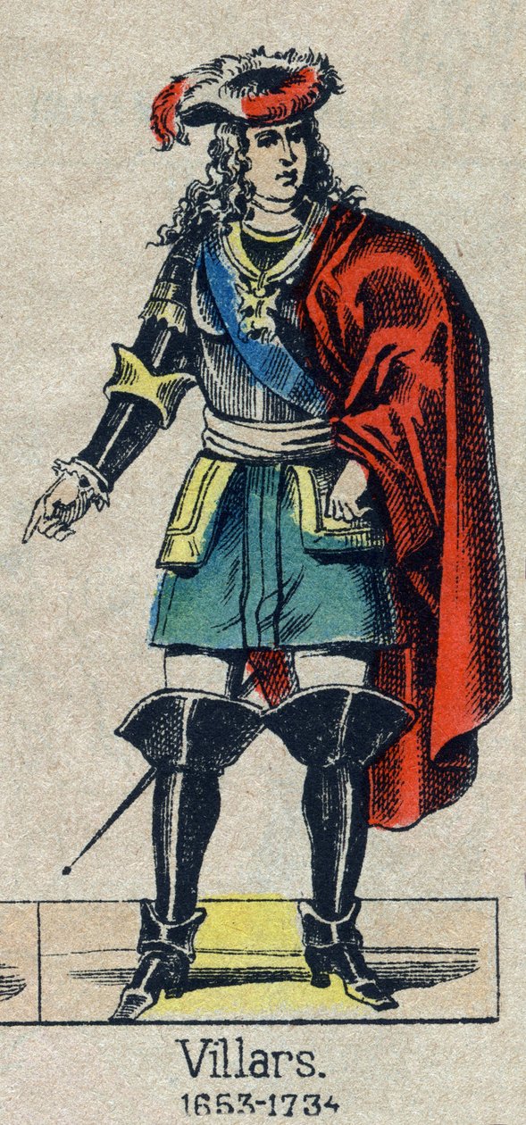 フランスの牧童だったクロード・ルイ・ヘクトール・ド・ヴィラール（1653-1734）の肖像。19世紀末のエピナルの画像。 作： フランス語学校