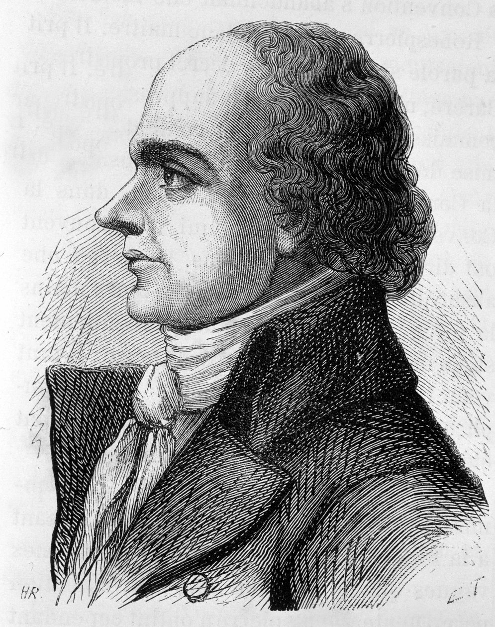 フランスの政治家、ジャン・ドニ・ド・ランジュイナイス伯爵（1753～1827）の肖像 - アンリ・マルタン著「フランス史」より 作： フランス語学校